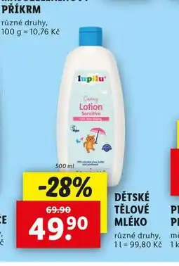 Lidl Lupilu dětské tělové mléko nabídka