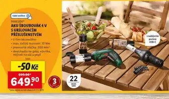 Lidl Aku šroubovák 4 v s grilovacím přílsušenstvím nabídka