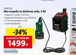 Lidl Aku čerpadlo na dešťovou vodu 4 ah nabídka