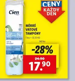 Lidl Cien měkké vatové tampóny nabídka
