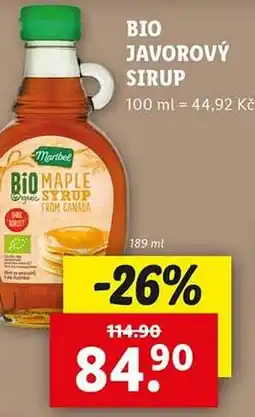 Lidl Bio javorový sirup nabídka