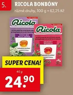 Lidl Ricola bonbóny nabídka