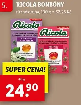 Lidl Ricola bonbóny nabídka