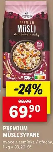 Lidl Premium müsli sypané nabídka