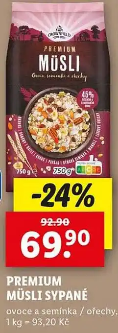 Lidl Premium müsli sypané nabídka