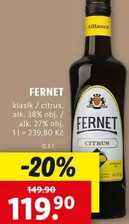 Lidl Fernet nabídka