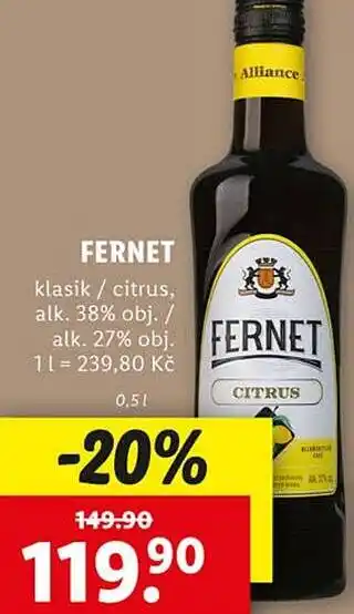 Lidl Fernet nabídka