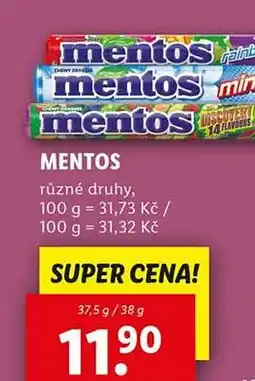 Lidl MENTOS nabídka