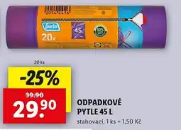 Lidl Odpadkové pytle 45 l nabídka