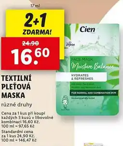 Lidl Textilní pleťová maska nabídka
