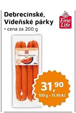 Můjobchod Debrecínské, Vídeňské párky nabídka