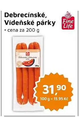 Můjobchod Debrecínské, Vídeňské párky nabídka