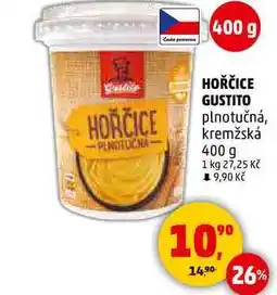 Penny Market HOŘČICE GUSTITO plnotučná, 400 g nabídka