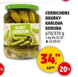 Penny Market CORNICHONS OKURKY KARLOVA KORUNA, 670/370 g nabídka