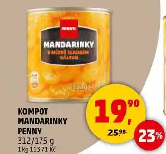 Penny Market KOMPOT MANDARINKY PENNY, 312/175 g nabídka