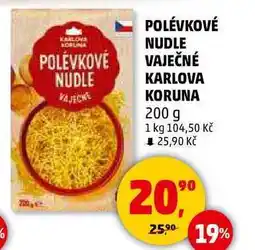 Penny Market POLÉVKOVÉ NUDLE VAJEČNÉ KARLOVA KORUNA, 200 g nabídka