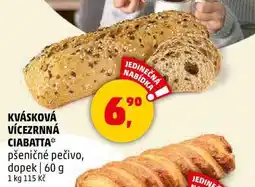 Penny Market KVÁSKOVÁ VÍCEZRNNÁ CIABATTA pšeničné pečivo, 60 g nabídka