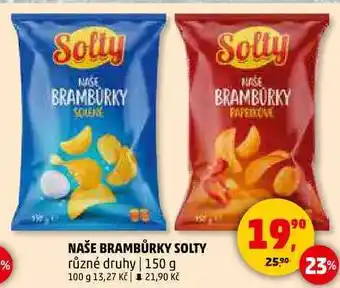 Penny Market NAŠE BRAMBŮRKY SOLTY různé druhy, 150 g nabídka