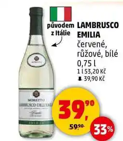 Penny Market LAMBRUSCO EMILIA červené, růžové, bílé, 0,75 l nabídka