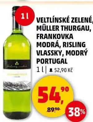 Penny Market VELTLÍNSKÉ ZELENÉ MÜLLER THURGAU, 1 l nabídka
