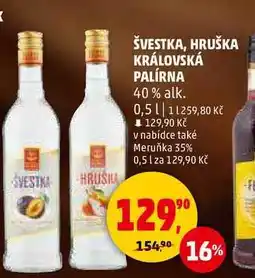 Penny Market ŠVESTKA, HRUŠKA KRÁLOVSKÁ PALÍRNA 40% alk., 0,5 l nabídka