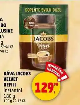 Penny Market KÁVA JACOBS VELVET REFILL instantní, 180 g nabídka