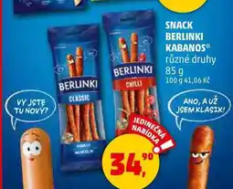 Penny Market SNACK BERLINKI KABANOS různé druhy, 85 g nabídka