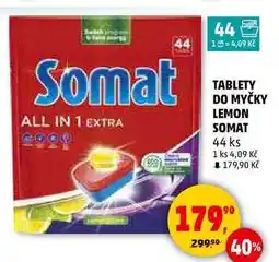 Penny Market TABLETY DO MYČKY LEMON SOMAT, 44 ks nabídka