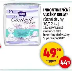 Penny Market INKONTINENČNÍ VLOŽKY BELLA různé druhy, 10/12 ks nabídka
