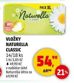 Penny Market VLOŽKY NATURELLA CLASSIC, 14/18 ks nabídka