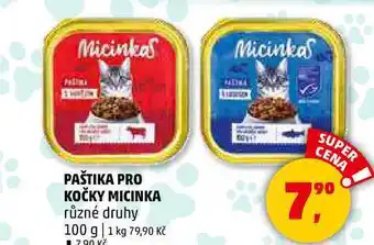 Penny Market PAŠTIKA PRO KOČKY MICINKA různé druhy, 100 g nabídka