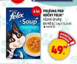 Penny Market POLÉVKA PRO KOČKY FELIX různé druhy, 6x 48 g nabídka
