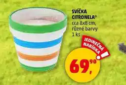 Penny Market SVÍČKA CITRONELA cca 8x8 cm, různé barvy, 1 ks nabídka