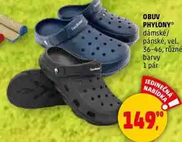 Penny Market OBUV PHYLONY dámské/ pánské, vel. 36-46, různé barvy, 1 pár nabídka