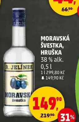 Penny Market MORAVSKÁ ŠVESTKA, HRUŠKA 38% alk., 0,5 l nabídka