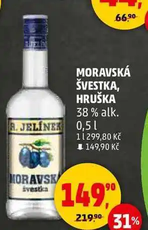 Penny Market MORAVSKÁ ŠVESTKA, HRUŠKA 38% alk., 0,5 l nabídka