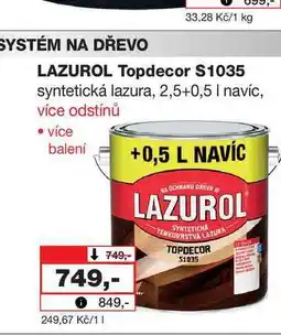 Barvy a laky drogerie LAZUROL Topdecor $1035 syntetická lazura, 2,5+0,5l nabídka