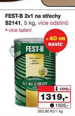 Barvy a laky drogerie FEST-B 2v1 na střechy S2141, 5 kg nabídka