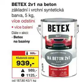 Barvy a laky drogerie BETEX 2v1 na beton základní i vrchní syntetická barva, 5 kg nabídka