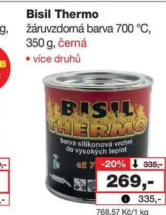 Barvy a laky drogerie Bisil Thermo g, žáruvzdorná barva 700 °C, 350 g nabídka
