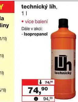 Barvy a laky drogerie technický líh, 1l nabídka