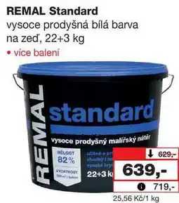 Barvy a laky drogerie REMAL Standard vysoce prodyšná bílá barva na zeď, 22+3 kg nabídka