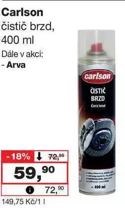 Barvy a laky drogerie Carlson čistič brzd, 400 ml nabídka