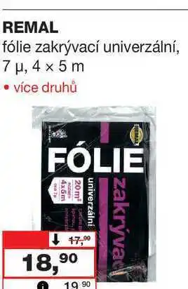 Barvy a laky drogerie REMAL fólie zakrývací univerzální, 7 μ, 4 x 5 m nabídka