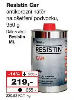 Barvy a laky drogerie Resistin Car antikorozní nátěr na ošetření podvozku, 950 g nabídka