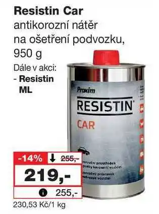 Barvy a laky drogerie Resistin Car antikorozní nátěr na ošetření podvozku, 950 g nabídka