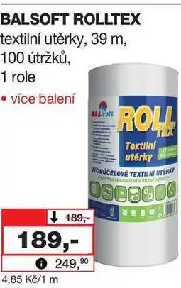 Barvy a laky drogerie BALSOFT ROLLTEX textilní utěrky, 39 m, 100 útržků, 1 role nabídka