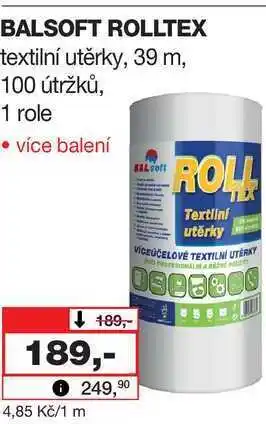 Barvy a laky drogerie BALSOFT ROLLTEX textilní utěrky, 39 m, 100 útržků, 1 role nabídka