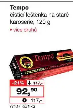 Barvy a laky drogerie Tempo čistící leštěnka na staré karoserie, 120 g nabídka