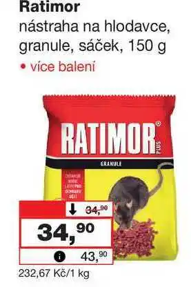 Barvy a laky drogerie Ratimor nástraha na hlodavce, granule, sáček, 150 g nabídka
